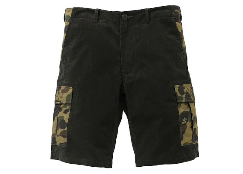 BAPE 1st Camo Corduroy Wide 6Pocket Shorts Olivedrab