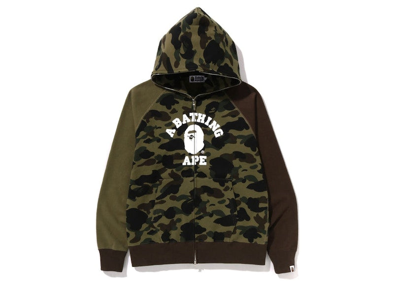 BAPE 1st Camo Crazy College Full Zip Hoodie (SS23) Green