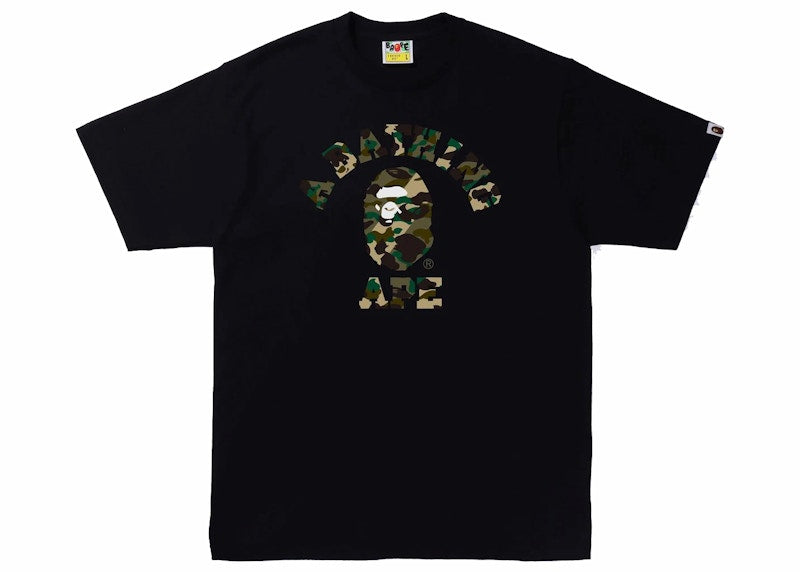 BAPE 1st Camo Crazy College Tee Black