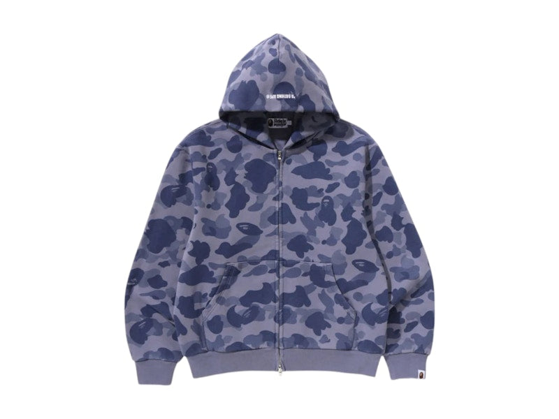 BAPE 1st Camo Heavy Wash Cropped Fit Zip Hoodie Blue