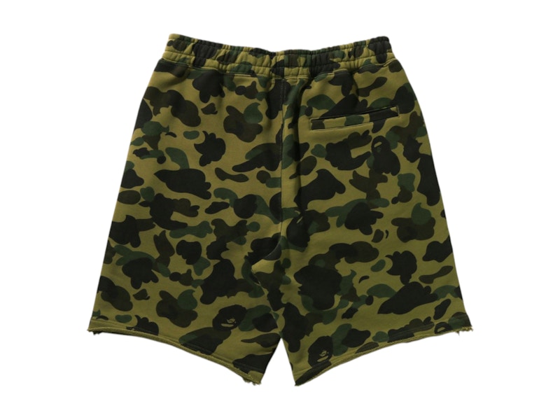 BAPE 1st Camo Heavy Washed Relaxed Fit Sweat Shorts Green