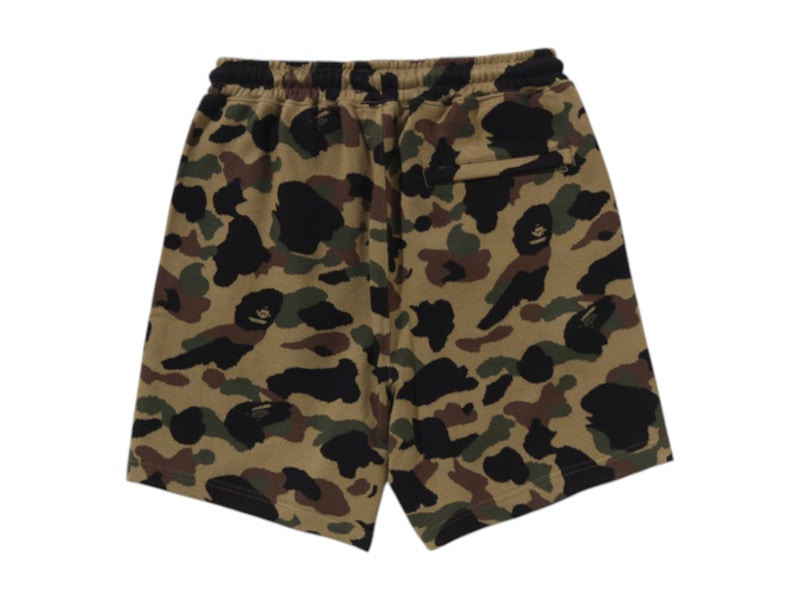 BAPE 1st Camo Jacquard One Point Relaxed Fit Sweat Shorts Green