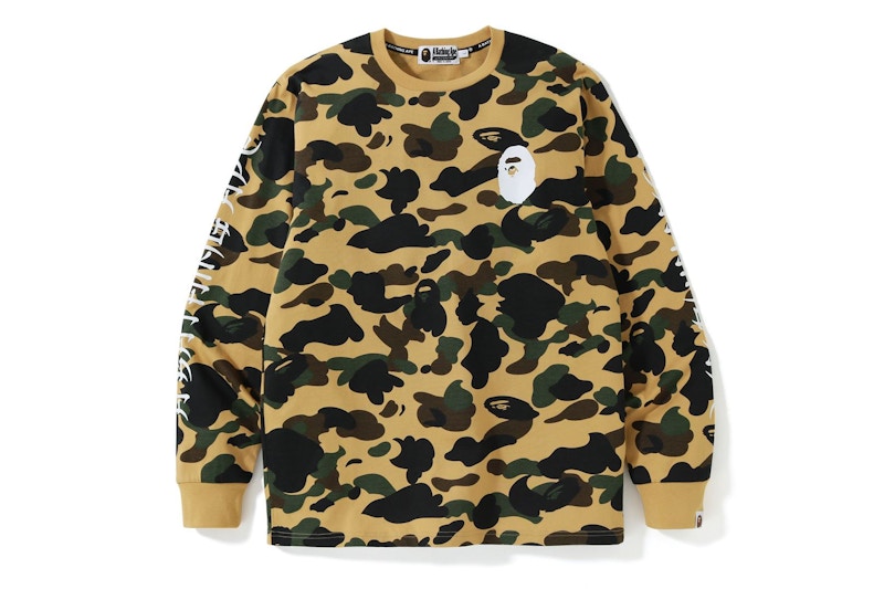BAPE 1st Camo Kanji L/S Tee Yellow