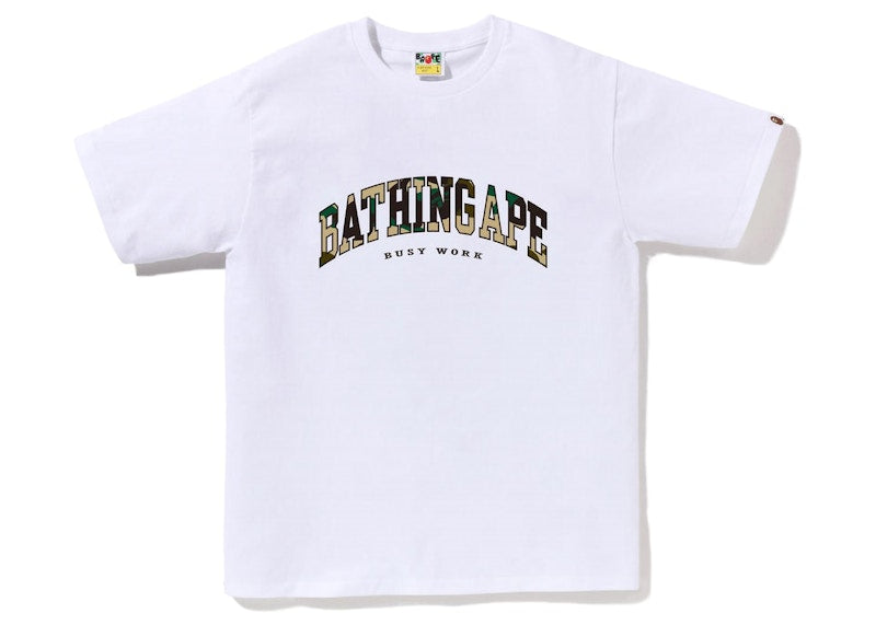 BAPE 1st Camo Logo Tee White Yellow