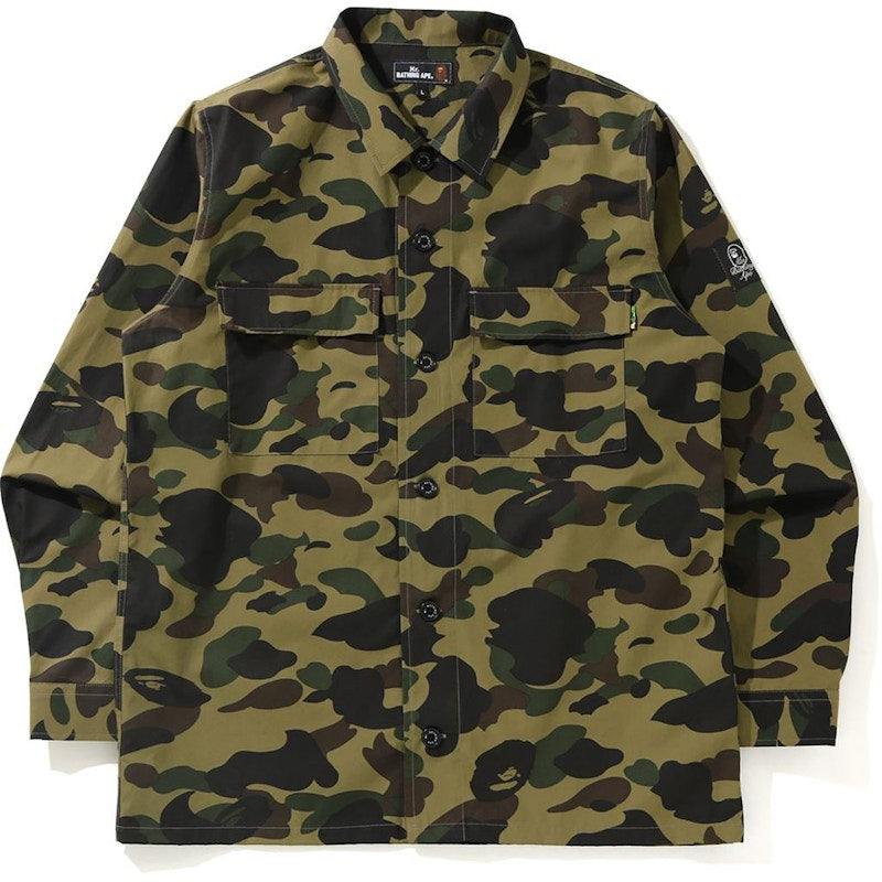 BAPE 1st Camo Military Shirt Green