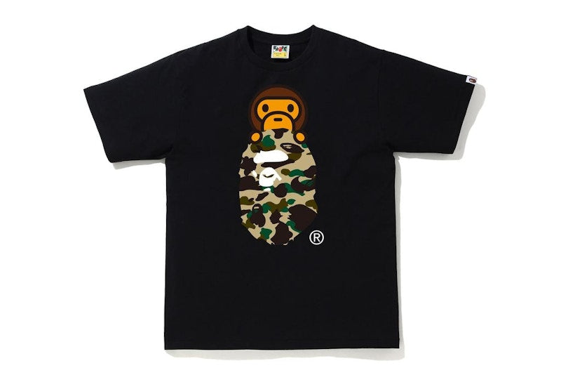 BAPE 1st Camo Milo On Ape Head Tee Black/Yellow