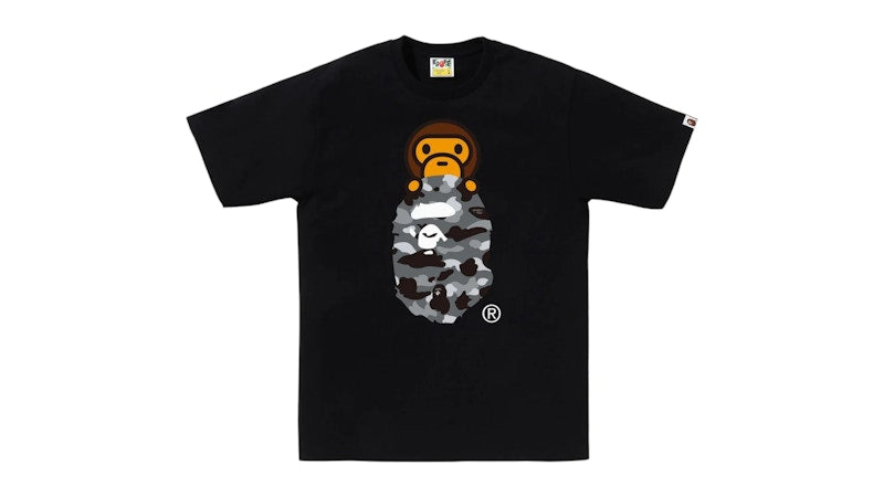 BAPE 1st Camo Milo On Ape Head Tee Tee Black/Grey