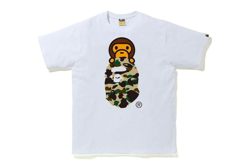 BAPE 1st Camo Milo On Ape Head Tee White/Yellow