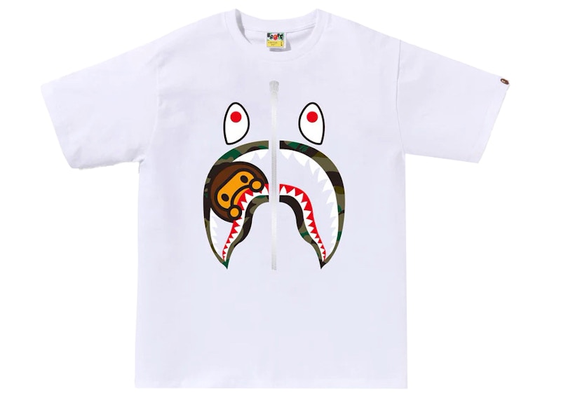 BAPE 1st Camo Milo Shark Tee White/Green
