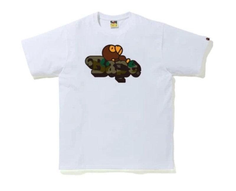 BAPE 1st Camo Milo on BAPE Tee White/Green