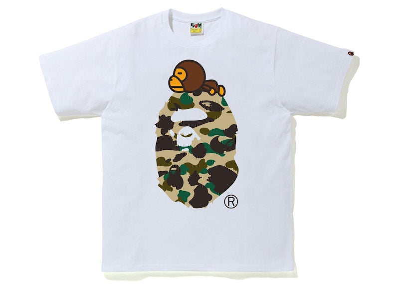 BAPE 1st Camo Milo on Big Ape Tee (FW21) White/Yellow