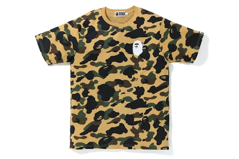 BAPE 1st Camo Multi Logo Tee Yellow