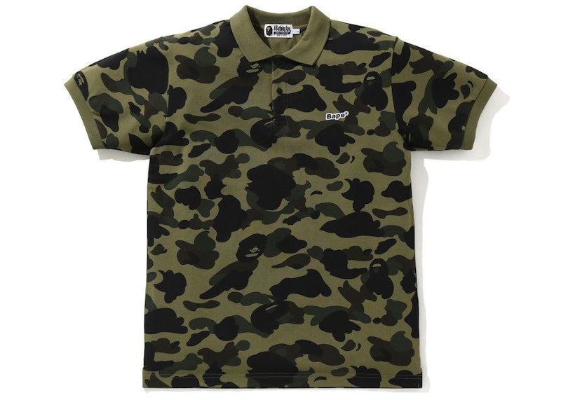 BAPE 1st Camo Patched Polo Green