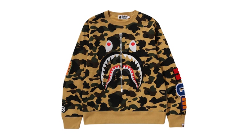 BAPE 1st Camo Shark Crewneck Yellow