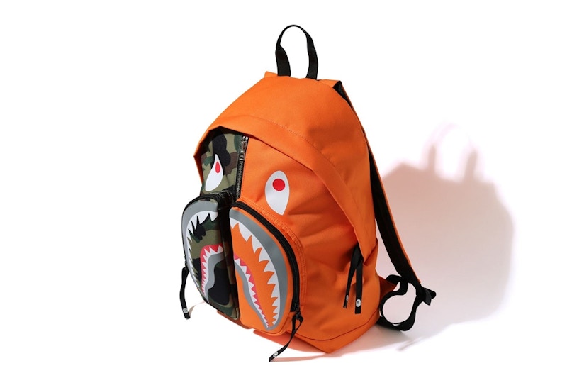 BAPE 1st Camo Shark Day Pack Orange