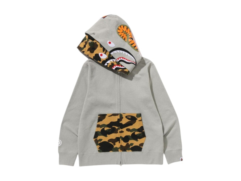 BAPE 1st Camo Shark Full Zip Double Hoodie Green Dark