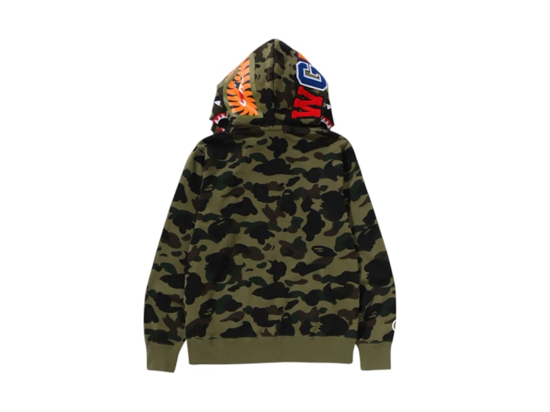 BAPE 1st Camo Shark Full Zip Double Hoodie (SS25) Green