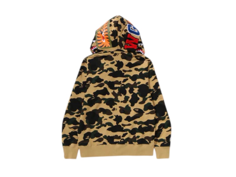 BAPE 1st Camo Shark Full Zip Double Hoodie (SS25) Yellow