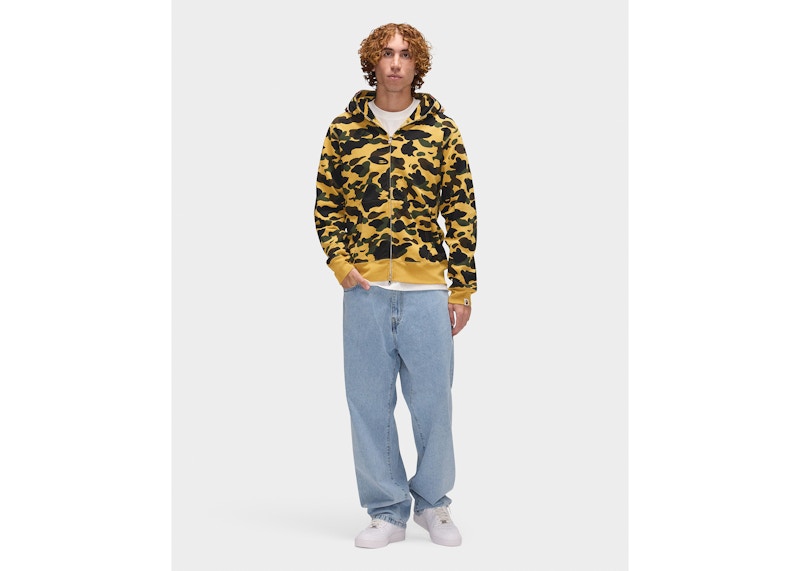 BAPE 1st Camo Shark Full Zip Hoodie Yellow