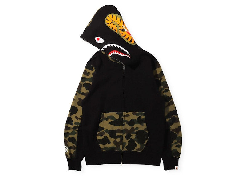 BAPE 1st Camo Shark Full Zip Hoodie (FW21) Black