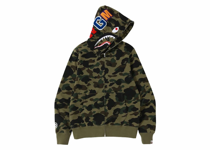BAPE 1st Camo Shark Full Zip Hoodie (FW23) Green
