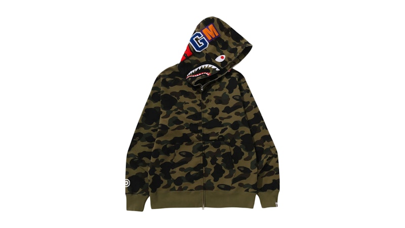 BAPE 1st Camo Shark Full Zip Hoodie (FW25) Green