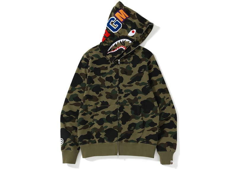 BAPE 1st Camo Shark Full Zip Hoodie Hoodie (FW22) Green