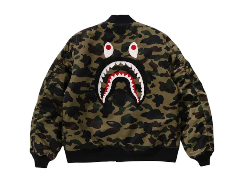 BAPE 1st Camo Shark MA-1 Jacket Green