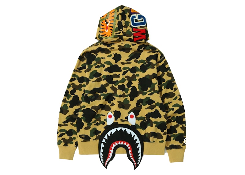 BAPE 1st Camo Shark Relaxed Fit Pullover Hoodie Yellow
