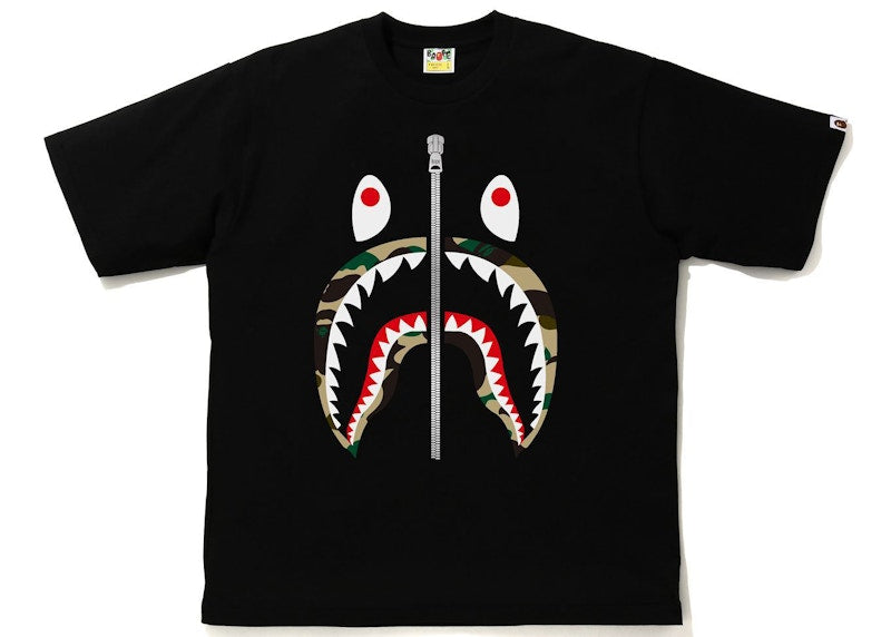 BAPE 1st Camo Shark Relaxed Fit Tee Black/Yellow