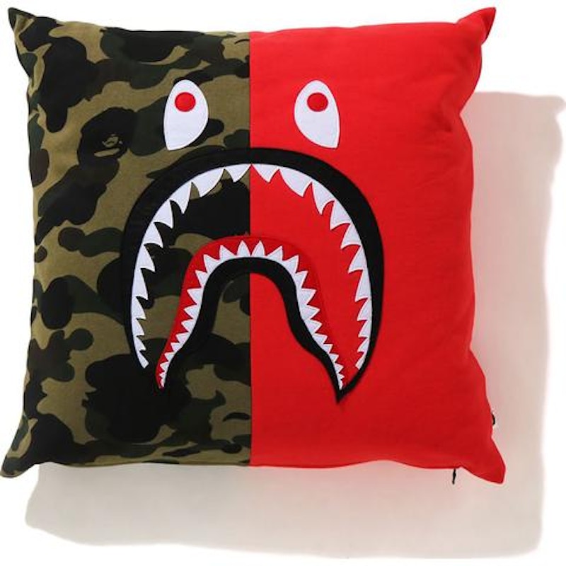 BAPE 1st Camo Shark Square Cushion Red