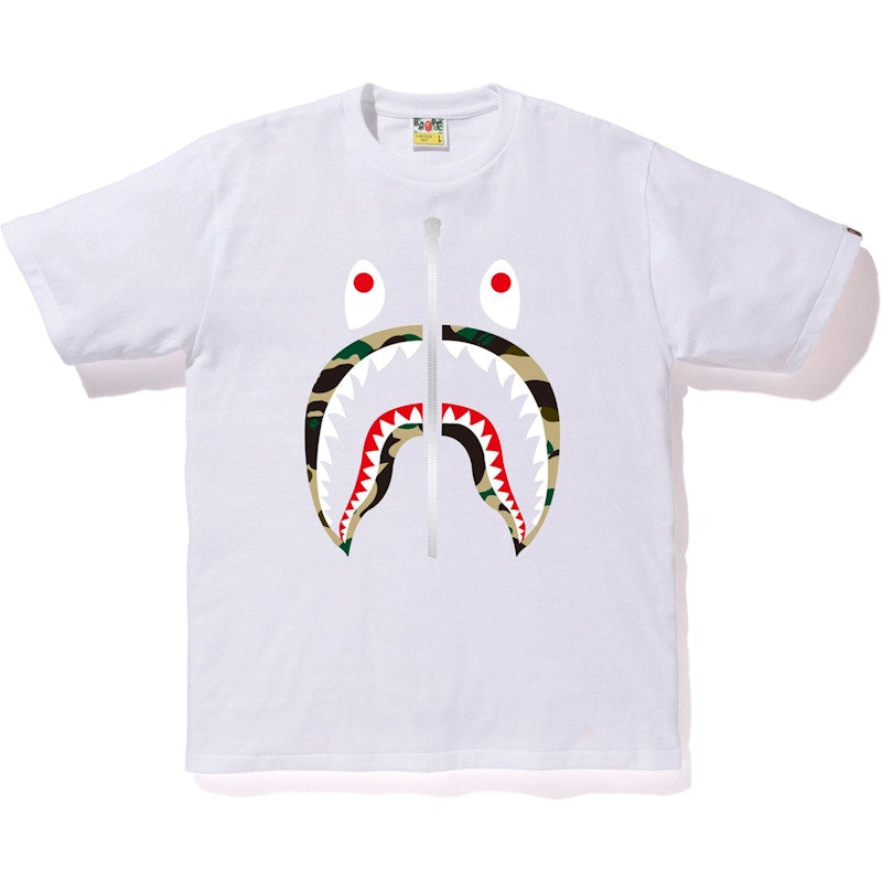 BAPE 1st Camo Shark Tee White/Yellow