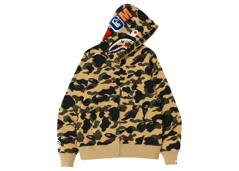 BAPE 1st Camo Shark WGM Full Zip Hoodie Yellow