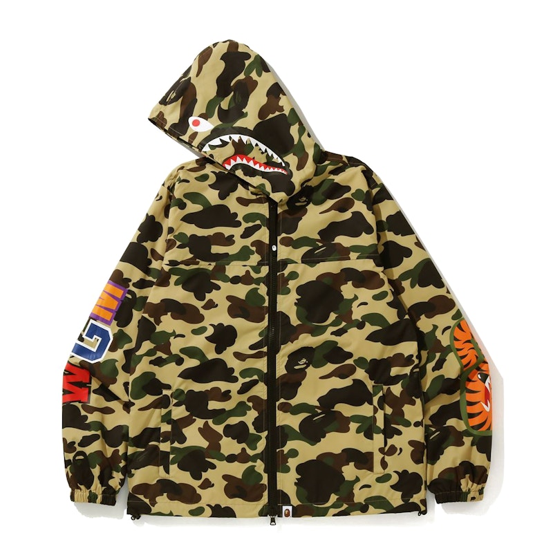 BAPE 1st Camo Shark WGM Hoodie Jacket Yellow