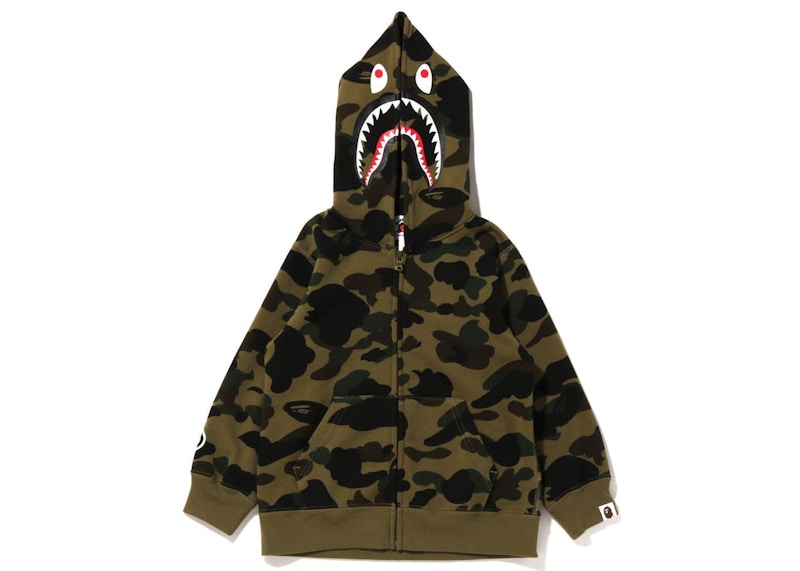 BAPE 1st Camo Shark Zip Hoodie (Kids) Green