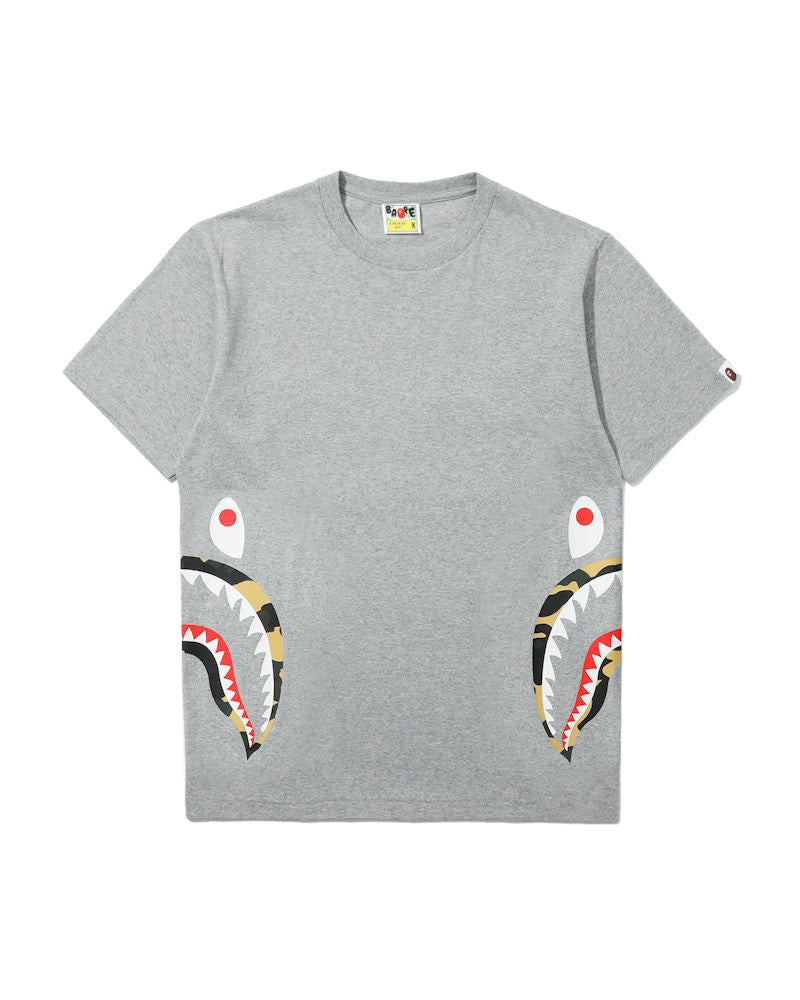 BAPE 1st Camo Side Shark Tee Grey/Yellow