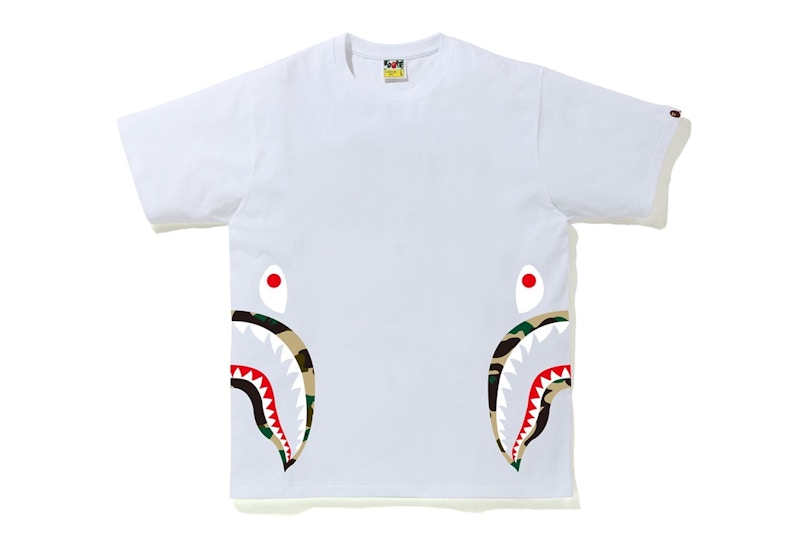 BAPE 1st Camo Side Shark Tee White/Yellow
