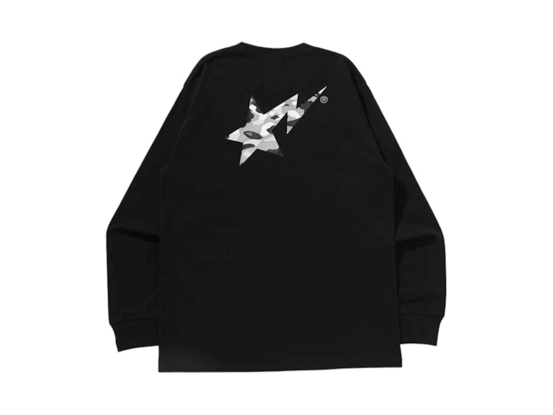 BAPE 1st Camo Sta L/S Tee Black/Grey