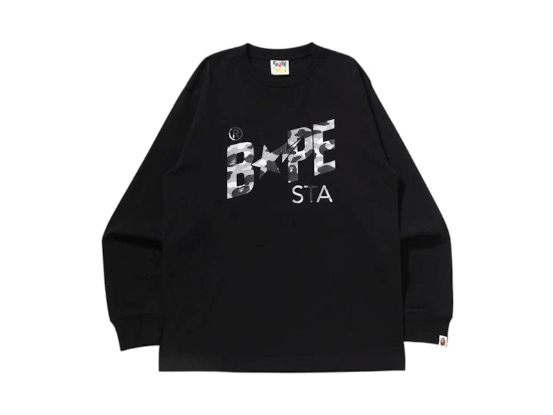 BAPE 1st Camo Sta L/S Tee Black/Grey