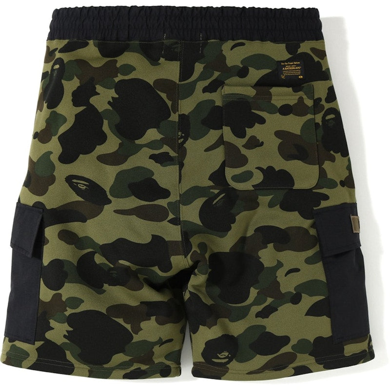 BAPE 1st Camo Sweat Cargo Shorts Green