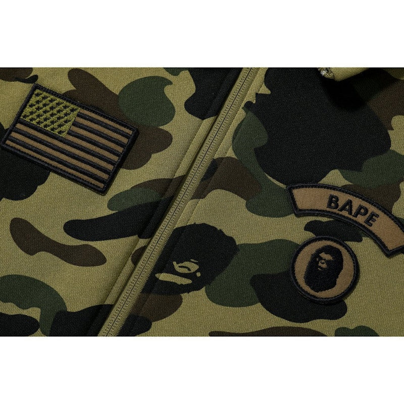 BAPE 1st Camo Tactical Wide Zip Sweat Green