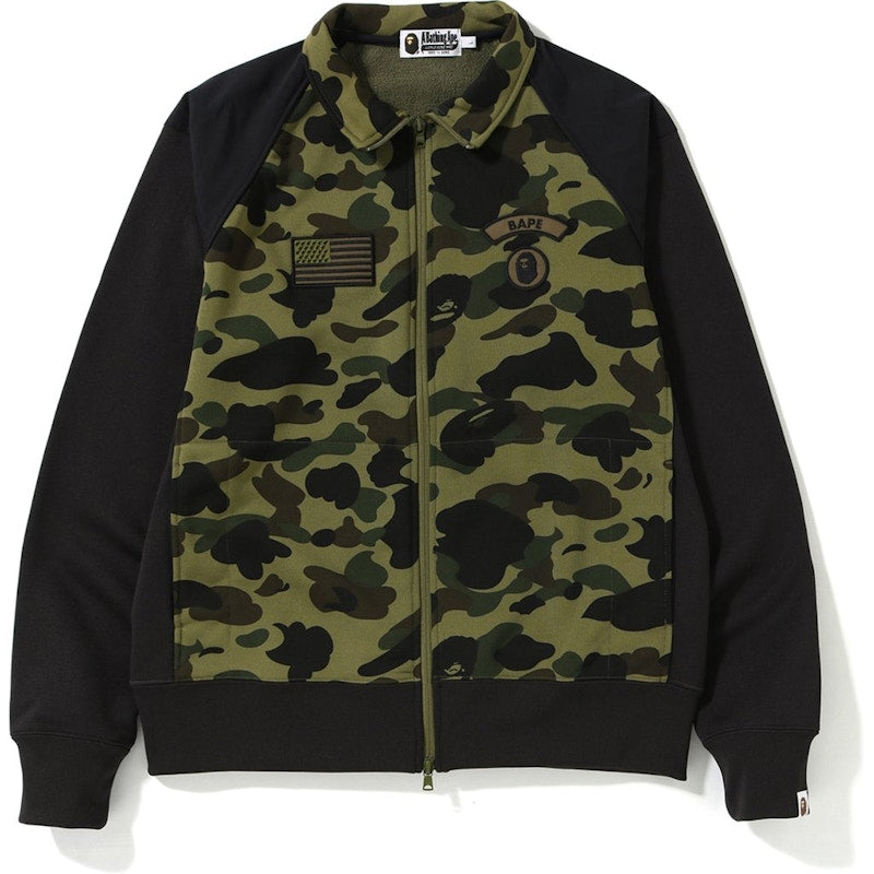 BAPE 1st Camo Tactical Wide Zip Sweat Green