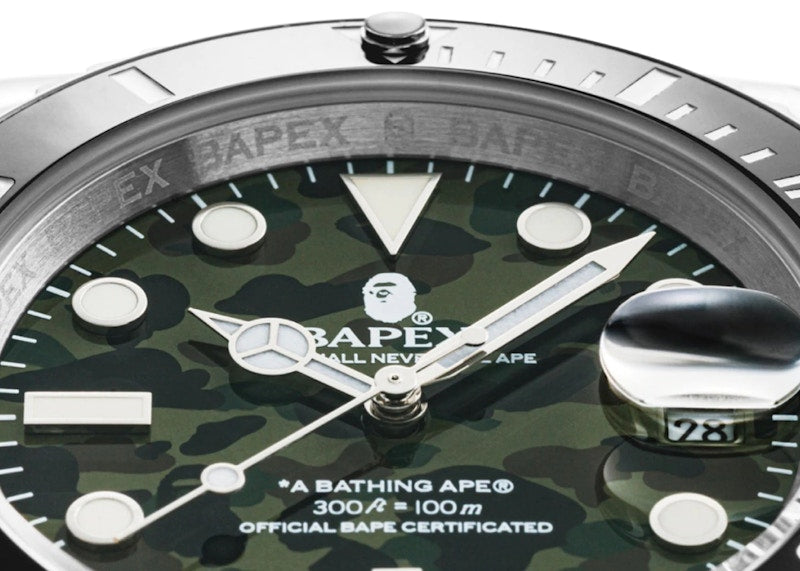 BAPE 1st Camo Type 1 BAPEX Watch Green