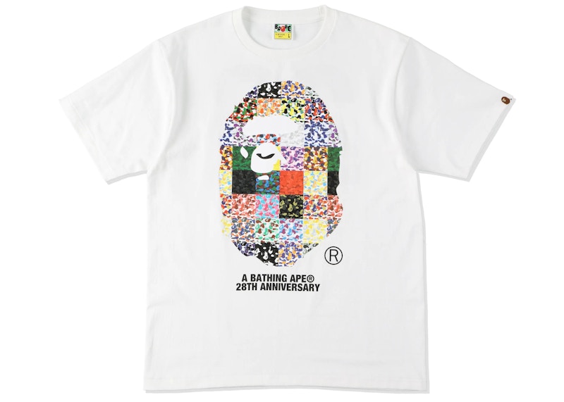 BAPE 28th Anniversary Ape Head Tee White
