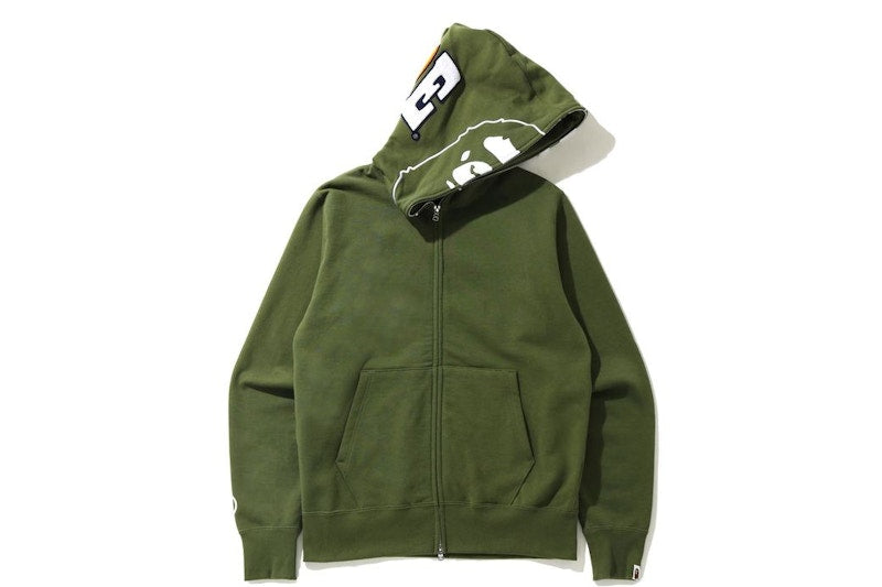 BAPE 2nd Ape Full Zip Hoodie Olivedrab