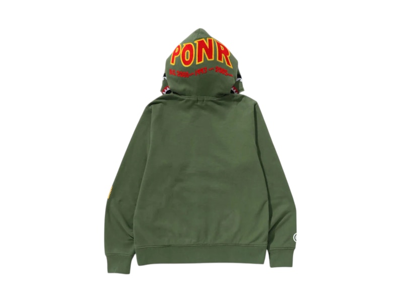 BAPE 2nd Shark Full Zip Hoodie (SS25) Green