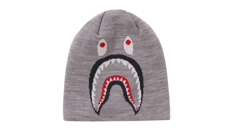 BAPE 2nd Shark Knit 1J80-181-006 Cap Gray