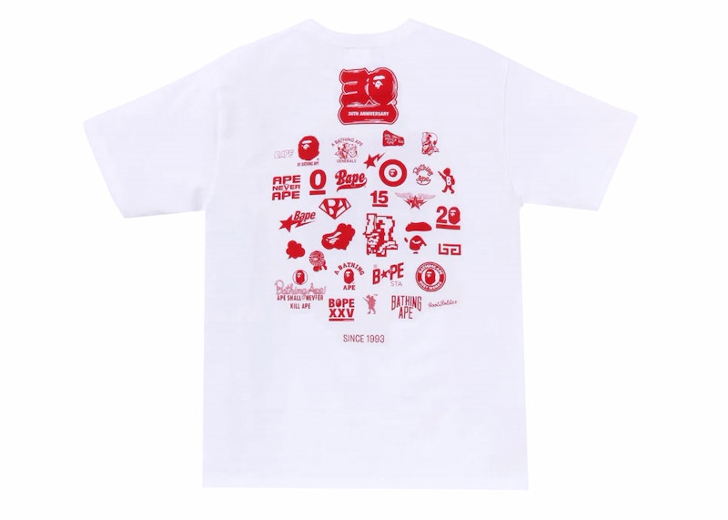BAPE 30th Anniversary II Tee White/Red