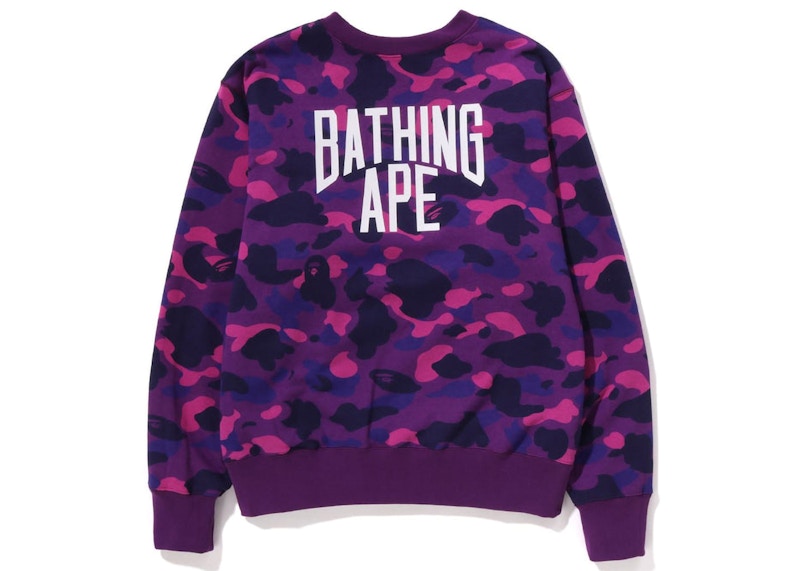 BAPE 4Way Relaxed Fit Crewneck Black Purple