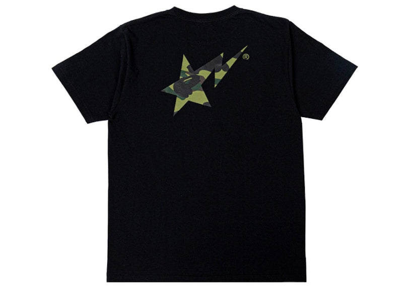 BAPE A Bathing Ape 1st Camo BAPE STA Logo Tee Black/Green
